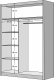 Skříň s posuvnými dveřmi, černá/dub craft, 150x215 cm, LADDER