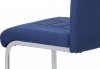 Jídelní židle, modrá látka, kovová pohupová chromovaná podnož DCL-404 BLUE2