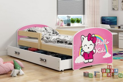 Dětská postel Hubert 80x160 s úložným prostorem, borovice/hello kids