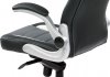 Kancelářská židle KA-E240B GREY, černo-šedá koženka, synchronní mech. / plast kříž