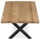 Stůl konferenční 110x70 cm, masiv dub, rovná hrana, kovová noha "X" 5x5 cm KS-F110X DUB