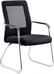 Zasedací židle, černá/šedá/chromová, SPAZIO