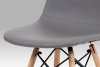 Jídelní židle CT-395 GREY, šedá ekokůže, masiv buk, kov černý