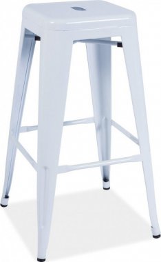 Barová kovová židle LONG bílá