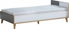 Dětská postel NAPOLA 10 s úložným prostorem, antracit/bílá/dub riviera