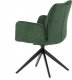 Židle jídelní, zelená látka, otočný mechanismus 180°, černý kov HC-993 GRN2