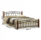 Kovová postel DOLORES, 180x200, třešeň/černý kov