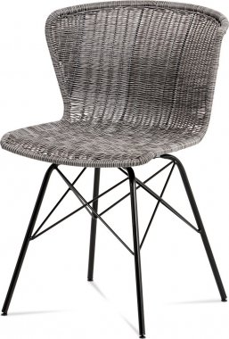 Jídelní židle SF-825 GREY kov černá / UMĚLÝ ratan šedý