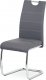 Pohupovací jídelní židle HC-481 GREY, šedá ekokůže, bílé prošití/chrom