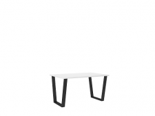 CELINE NEW - Jídelní stůl š. 138 x 75 x 90, lamino Bílá/ černý kov (CEZAR=2BALÍKY) "LP" (K150)NOVINKA