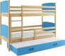 Patrová postel s přistýlkou Tamita borovice/modrá