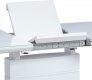 Rozkládací jídelní stůl HT-440 WT bílá lesk/sklo