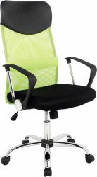 Q-025 - kancelářská židle -černá / zelená koženka (OBRQ025ZC=1balík) Nosnost 120kg (S) (K150-E)