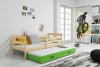 Dětská postel Norbert II 90x200 s přistýlkou, borovice/zelená