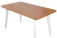 OSTENA 7 (OSLO 7) jídelní stůl rozkládací - dubová DÝHA deska moření DUB přírodní/ nohy+rám bílá - kolekce "DRE" (K150-E)