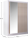 Skříň s posuvnými dveřmi, bílá/dub craft, 150x215 cm, LADDER