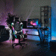 Kancelářské herní křeslo ZOPA s RGB podsvícením, černá/bílá/barevný vzor