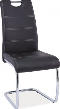 H-666- jídelní židle eco černá/ chrom (H666C) (S) (K150-Z)