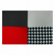 Rozkládací pohovka ALABAMA, s úložným prostorem,  červená/šedá/černá