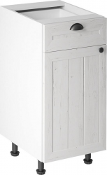 Spodní kuchyňská skříňka PROVANCE D40S1, 1-dveřová se zásuvkou, levá, bílá/sosna andersen