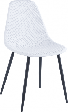 Plastová jídelní židle TEGRA TYP 2, bílá/černý kov