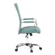 Kancelářská židle, modrá ekokůže, houpací mech, kolečka pro tvrdé podlahy, chromový kříž KA-V307 BLUE