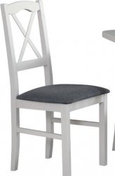 NIEL 11 (NILO 11)-jídelní židle BÍLÁ /nová  látka šedá č.28B=Kronos 22  - kolekce "DRE" Nosnost 120kg (K150-E)