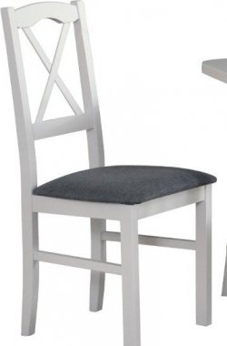NIEL 11 (NILO 11)-jídelní židle BÍLÁ /nová  látka šedá č.28B=Kronos 22  - kolekce "DRE" Nosnost 120kg (K150-E)
