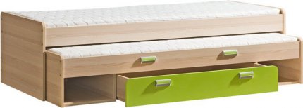 Dětská postel LIMO L16  s úložným prostorem a přistýlkou, zelená