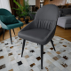 Designová jídelní židle KALINA, ekokůže šedá/černý kov