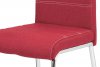 Jídelní židle HC-485 RED2, potah vínově červená látka, bílé prošití/chrom