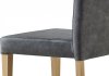 Jídelní židle, potah šedá látka v dekoru vintage kůže, kovová podnož, 3D dekor divoký dub WE-9092 GREY3