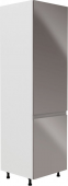 Vysoká skříň AURORA D60ZL pro vestavnou lednici, pravá, bílá/šedá lesk