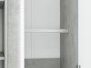Šatní skříň RUBENS s LED osvětlením, beton šedý/bílá lesk