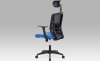 Kancelářská židle KA-B1076 BLUE, houpací mechanismus, modrá látka, plastový kříž, plastová kolečka 