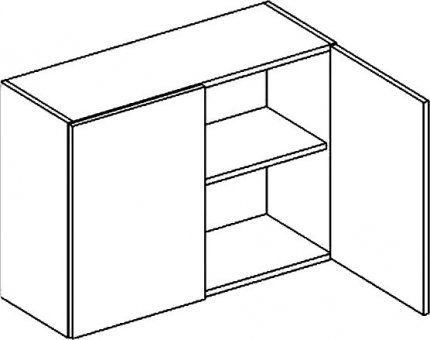 Horní kuchyňská skříňka LUCIA W80, 2-dveřová, černá mat