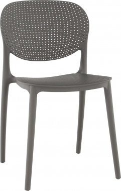 Stohovatelná židle, tmavě šedá, FEDRA