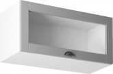Horní kuchyňská skříňka LAYLA G80KS výklopná, bílá/šedá mat/sklo