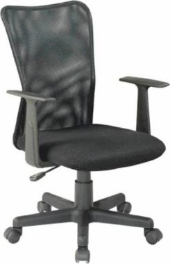 Kancelářská židle, látka černá + černá síťka, REMO