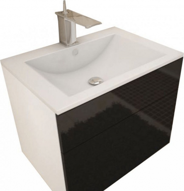 Závěsná koupelnová skříňka MASON BL13 pod umyvadlo, bílá/černá lesk