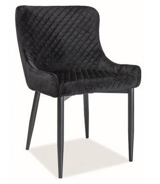 Designová jídelní židle COLIN B VELVET černá/kov