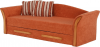 Rozkládací pohovka PATRYK, s úložný prostorem, oranžová/pruhovaný vzor/olše