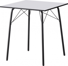 Jídelní stůl, bílá/černá, 70x70x75 cm, NALAK TYP 1