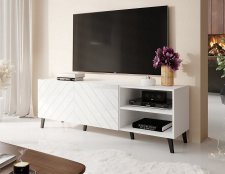 Televizní stolek TISSA bílá lesk