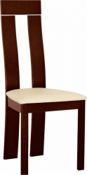 Dřevěná jídelní židle DESI, ekokůže béžová/ořech