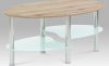 Konferenční stolek CT-1180 SRE, 90x55x42 cm, san remo / bílé sklo / leštěný nerez
