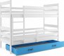 Patrová postel Norbert s úložným prostorem, bílá/modrá