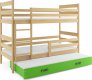 Patrová postel Norbert s přistýlkou, borovice/zelená