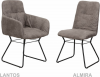 Moderní židle, šedá látka / černý kov, ALMIRA