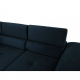 Rohová sedací souprava AMARETA, rozkládací s úložným prostorem, pravá, modrá